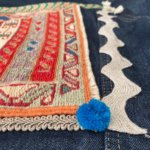 Introducing from Oued Soya@'s street wear collection a one-of-a-kind blue denim jacket, hand-embellished with care and attention to detail.